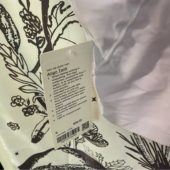 ✴️ NWT LULULEMON ORIGINAL ALIGN TANK LAVENDER DEW SIZE 6 WITH PADS | FIRM PRICE - Picture 7 of 7